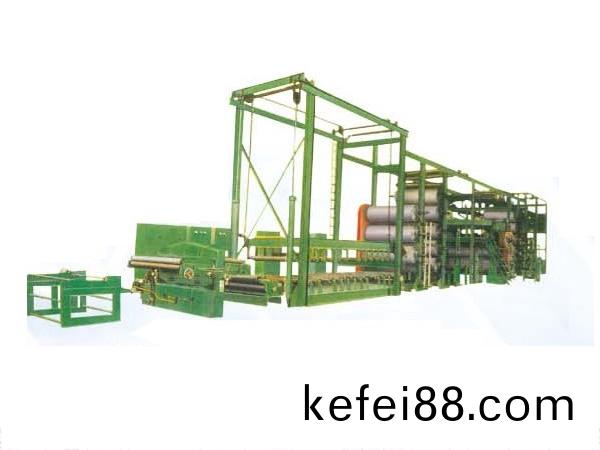 Rubber four roller calender and tension adhesive line